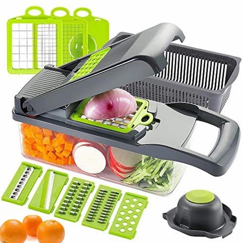 12 IN 1 KITCHEN VEGETABLE PEELER FOOD CUTTER SALAD FRUIT SLICER DICER